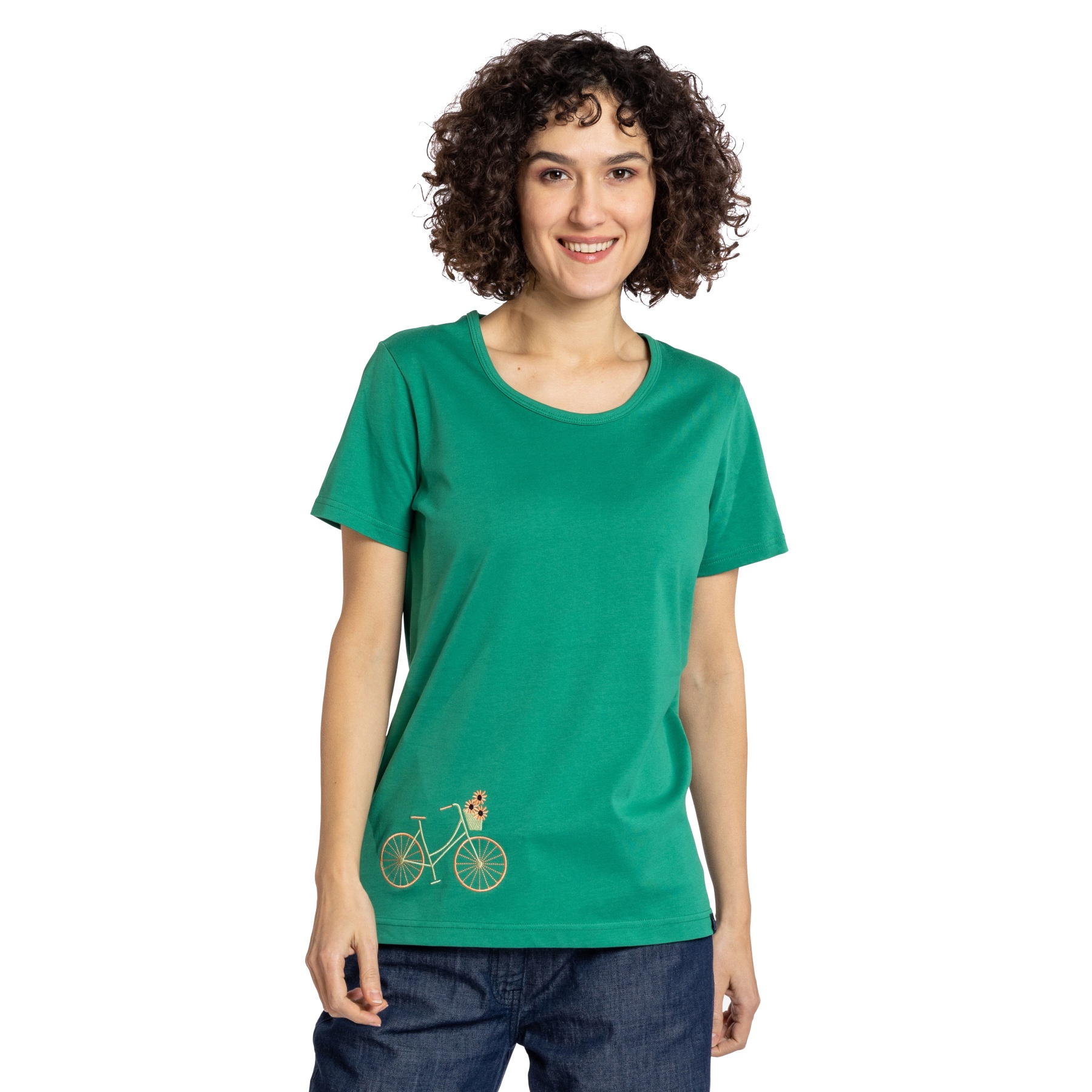 Picture of Elkline FLOWER BIKE T-Shirt Women - bestgreen