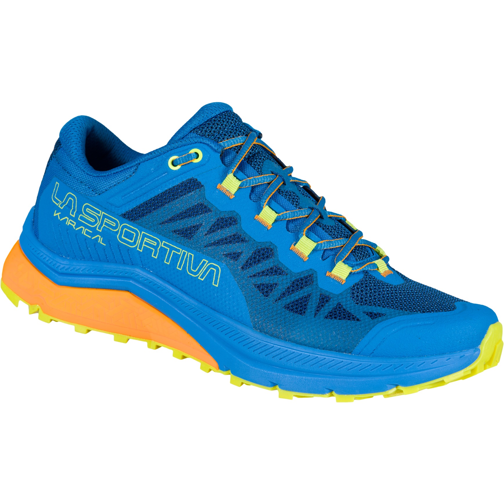 Image of La Sportiva Karacal Running Shoes - Electric Blue/Citrus