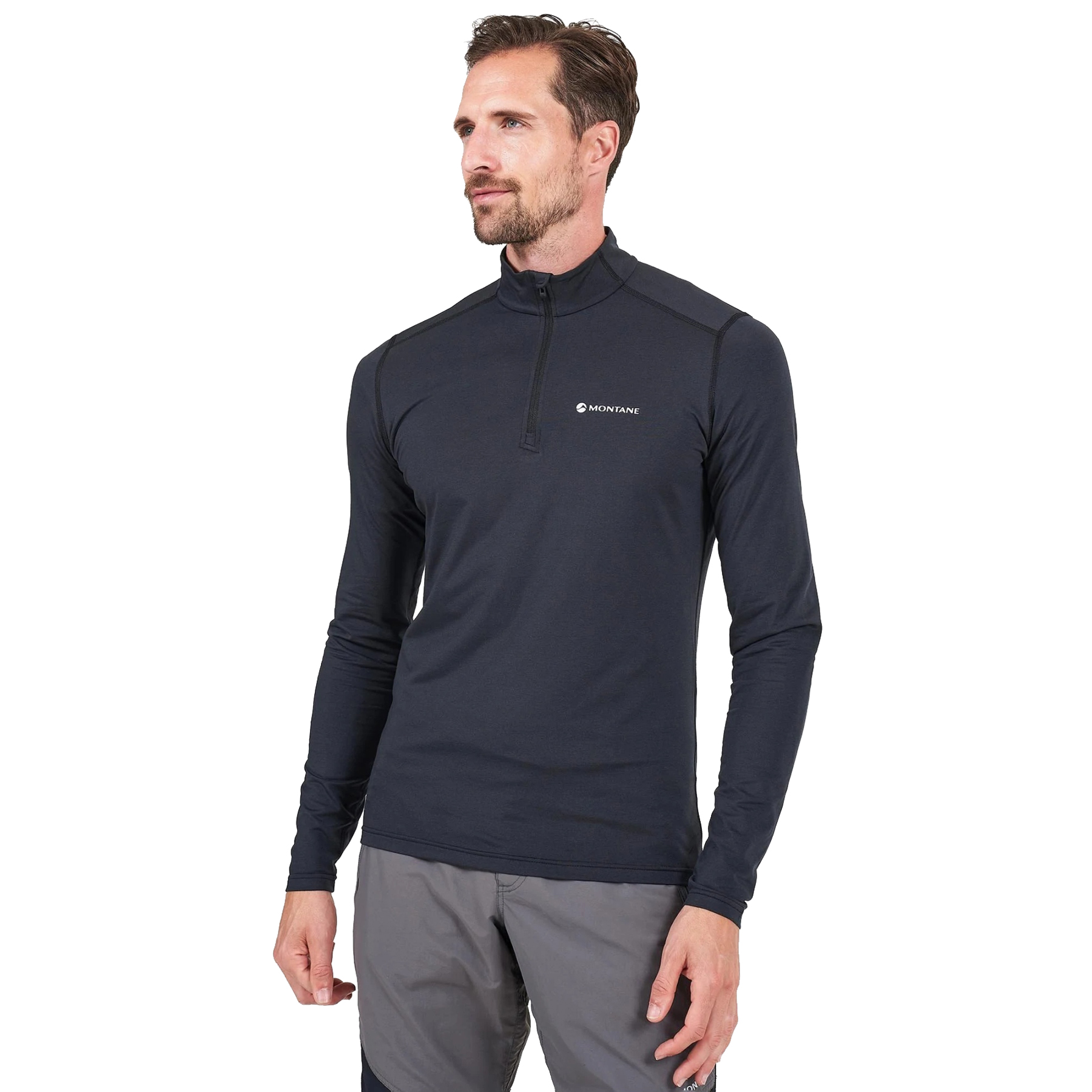 Picture of Montane Dart Thermo Zip Neck Long Sleeve Shirt - black