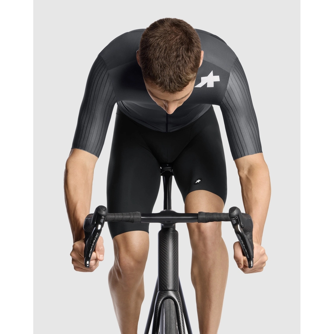 ウェア ASSOS EQUIPE RS PROF BLACK S Assos EQUIPE RS S11 Short Sleeve Jersey Men - precision graphite