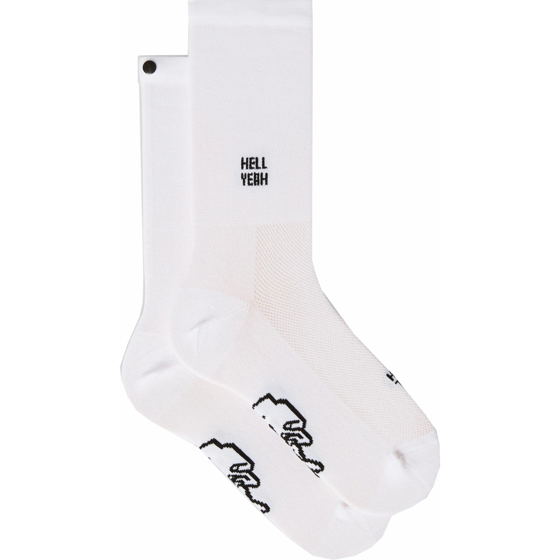 Классические носки для велоспорта со СКРЕЩЕННЫМИ пальцами - Hell Yeah - Белые