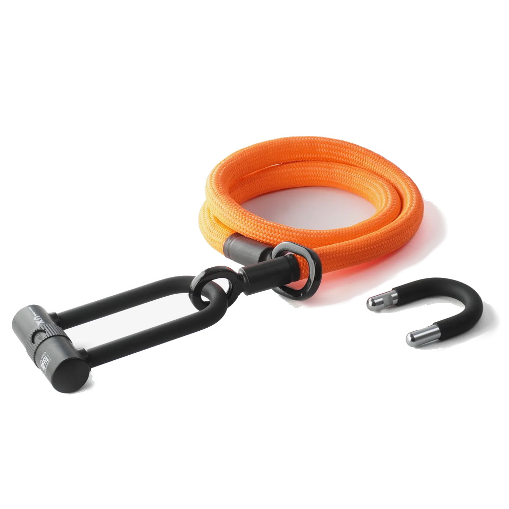 Foto de tex–lock Candado Cable - eyelet incl. U/X-Lock - 120 cm - acid orange