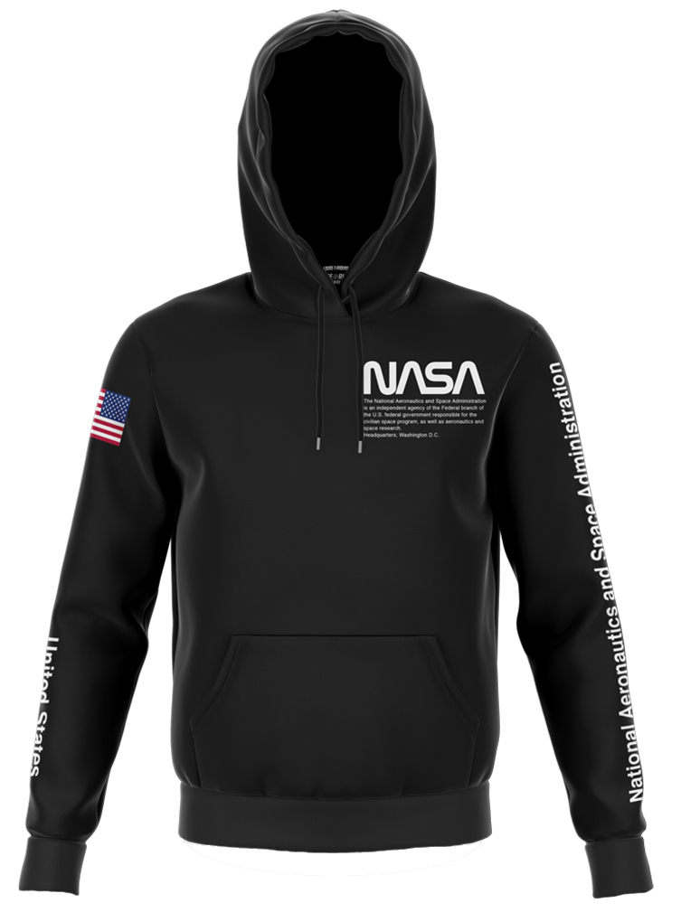 Produktbild von Loose Riders NASA Flight Crew Fleece Kapuzenpullover - Schwarz
