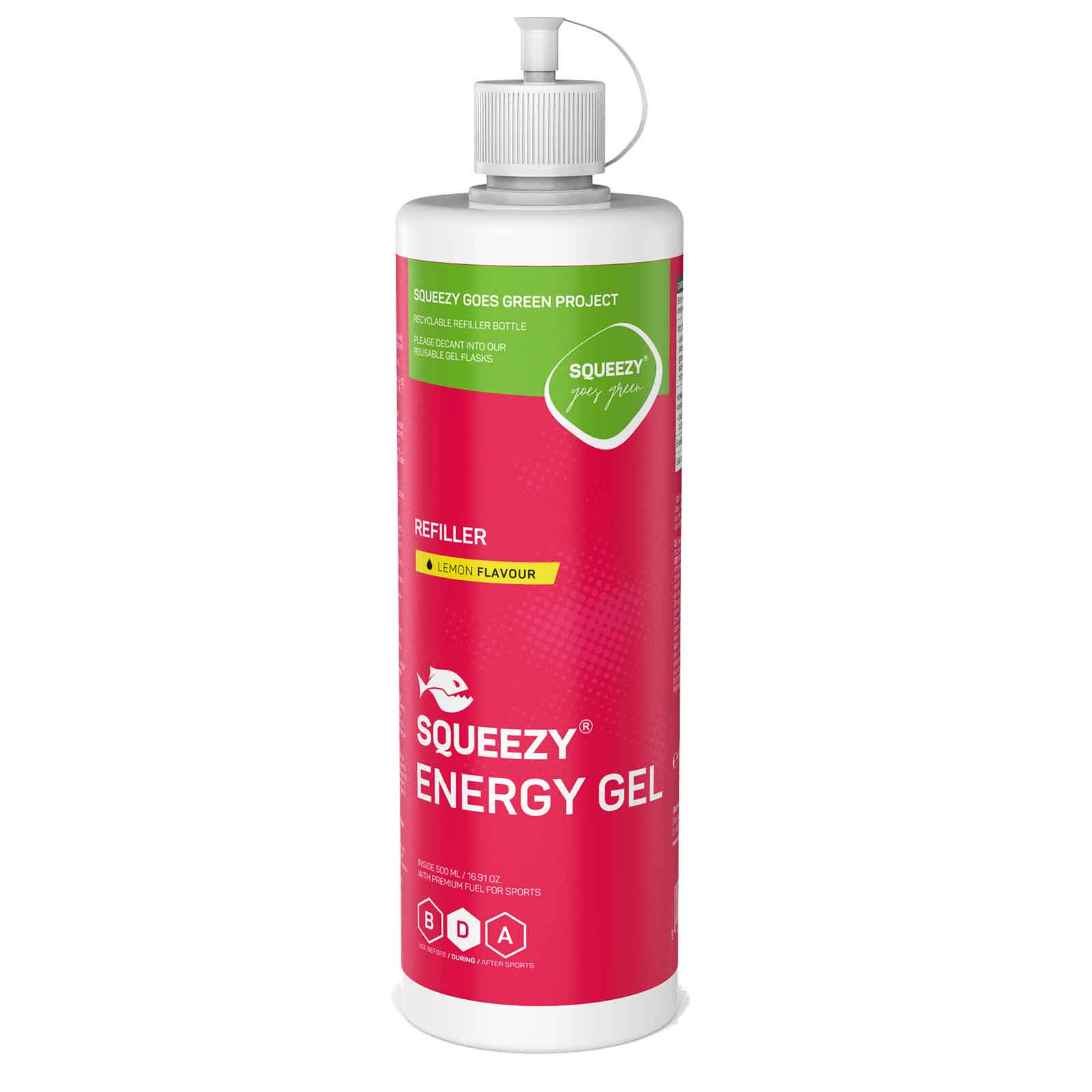 Productfoto van Squeezy Energy Gel Refiller Lemon with Carbohydrates - 500ml