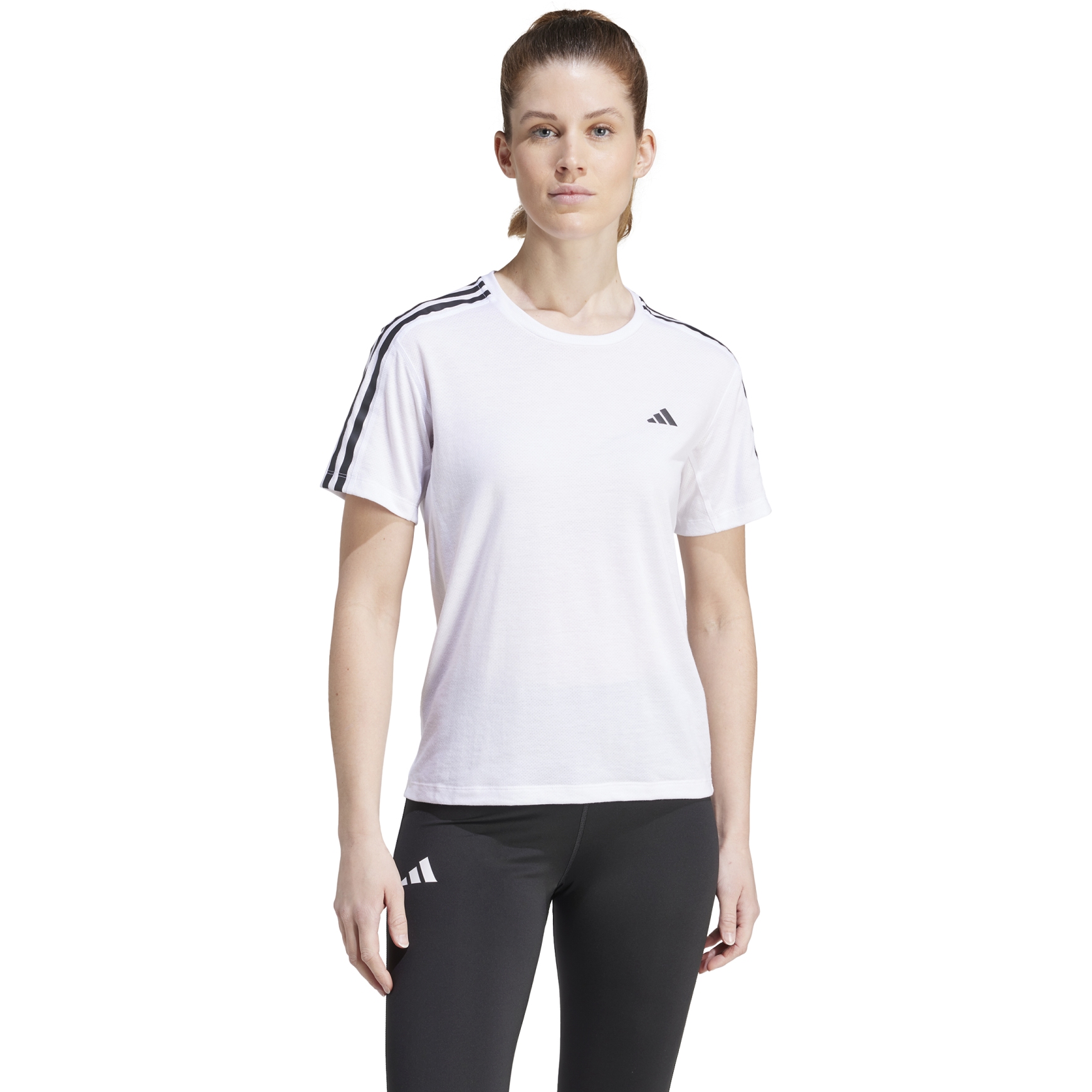 adidas Own The Run 3 Stripes Tee Women white IQ3876 BIKE24