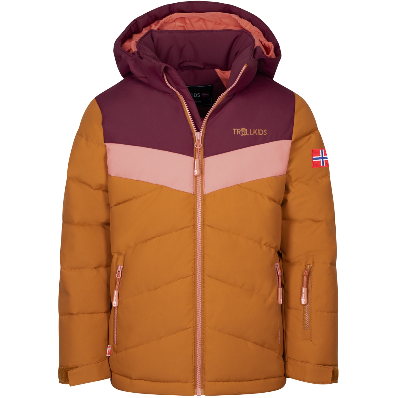 Trollkids Gryllefjord Insulated Jacket Girls Redwood/Caramel