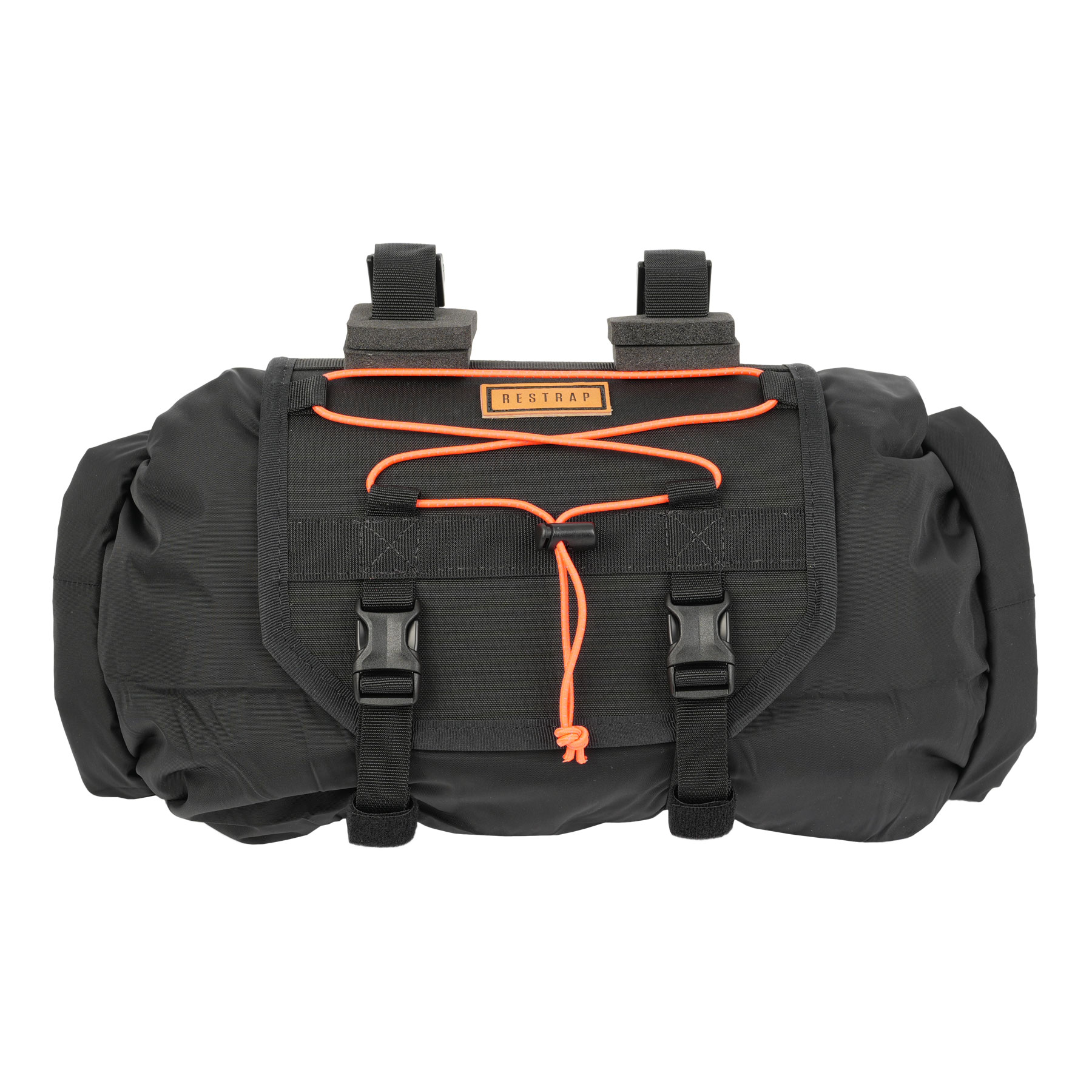 Photo produit de Restrap Bar Bag S Rouleau à bagages avec sac 14L - noir/orange