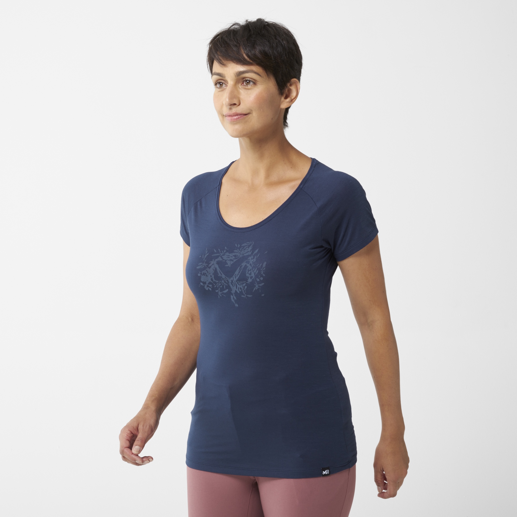Millet Imja Wool Print T-Shirt Dames - Coral Chrome | BIKE24