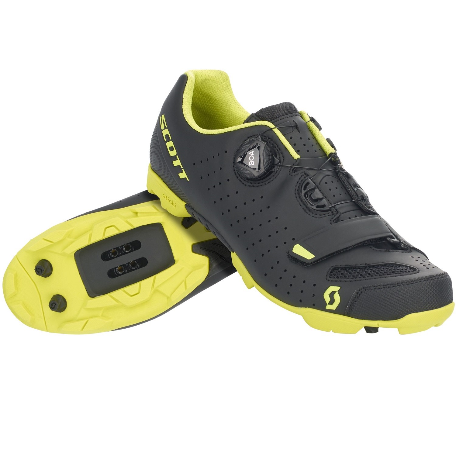 SCOTT MTB Comp Boa Shoes Men matt black/sulphur yellow BIKE24