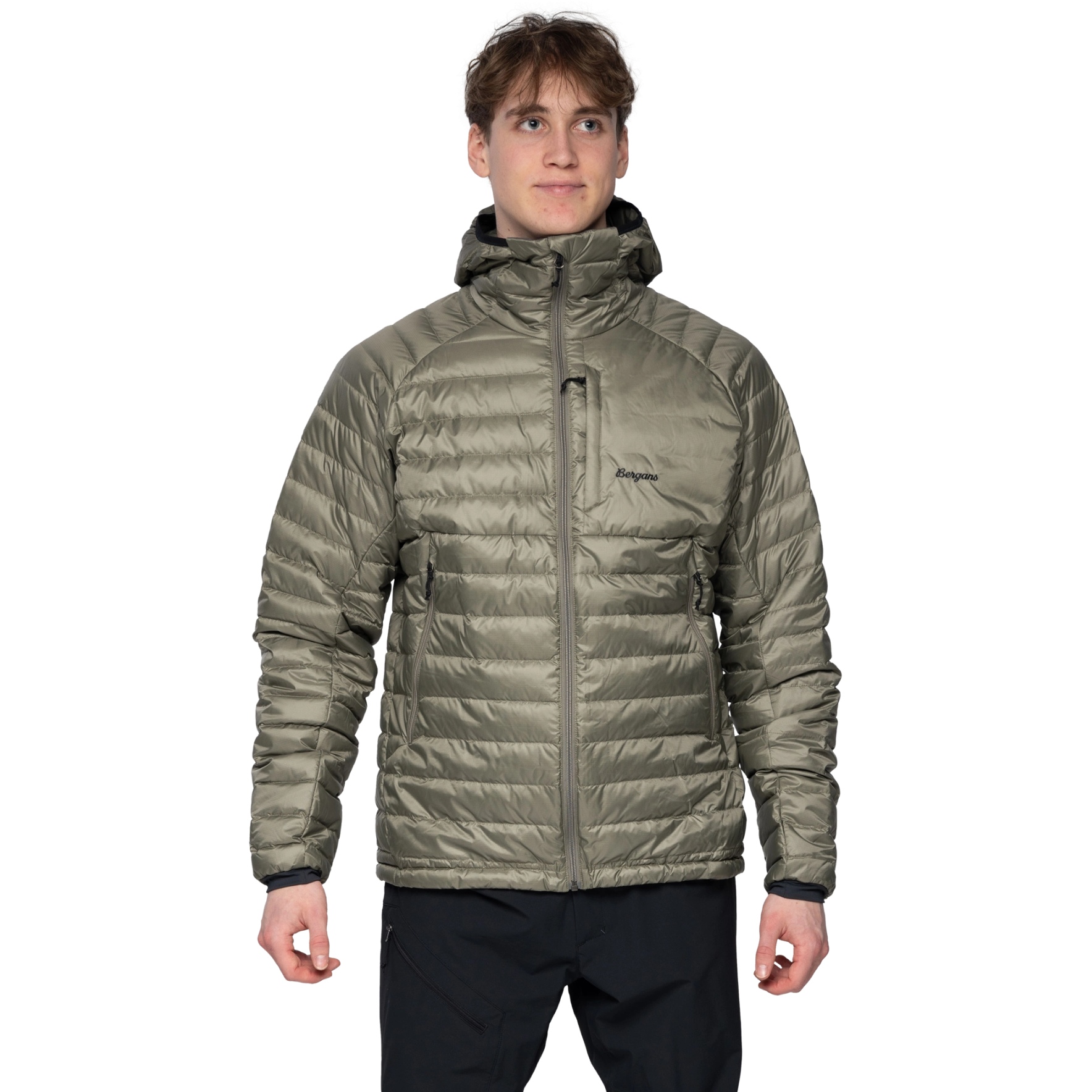 Bild von Bergans Vaagaa Light Daunenjacke Kapuze Herren - green mud