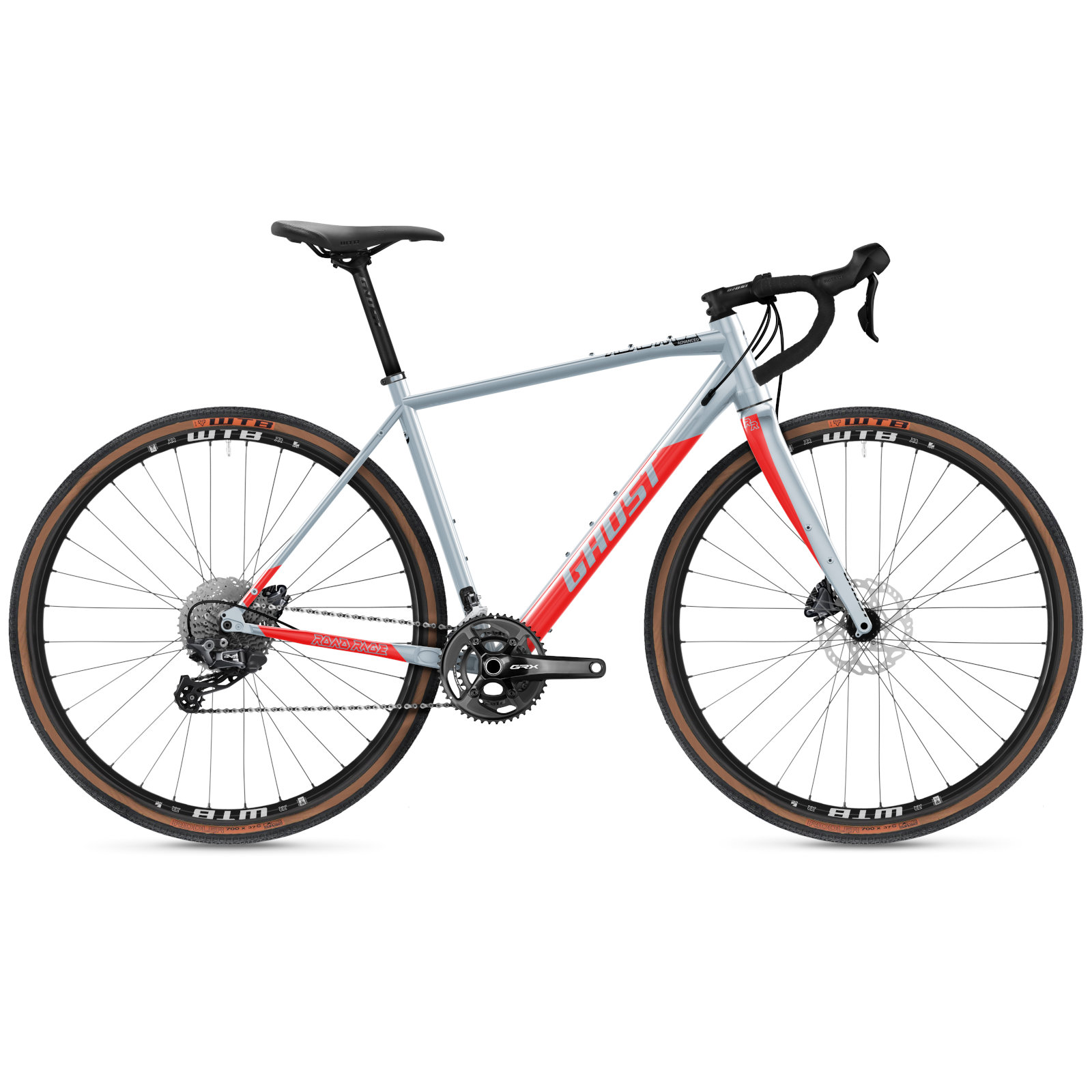 Picture of Ghost Road Rage Advanced - Gravelbike - 2022 - light blue grey / riot red