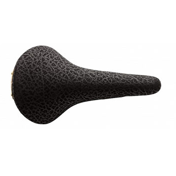 Selle San Marco Rolls Rino leather Saddle - black/gold | BIKE24