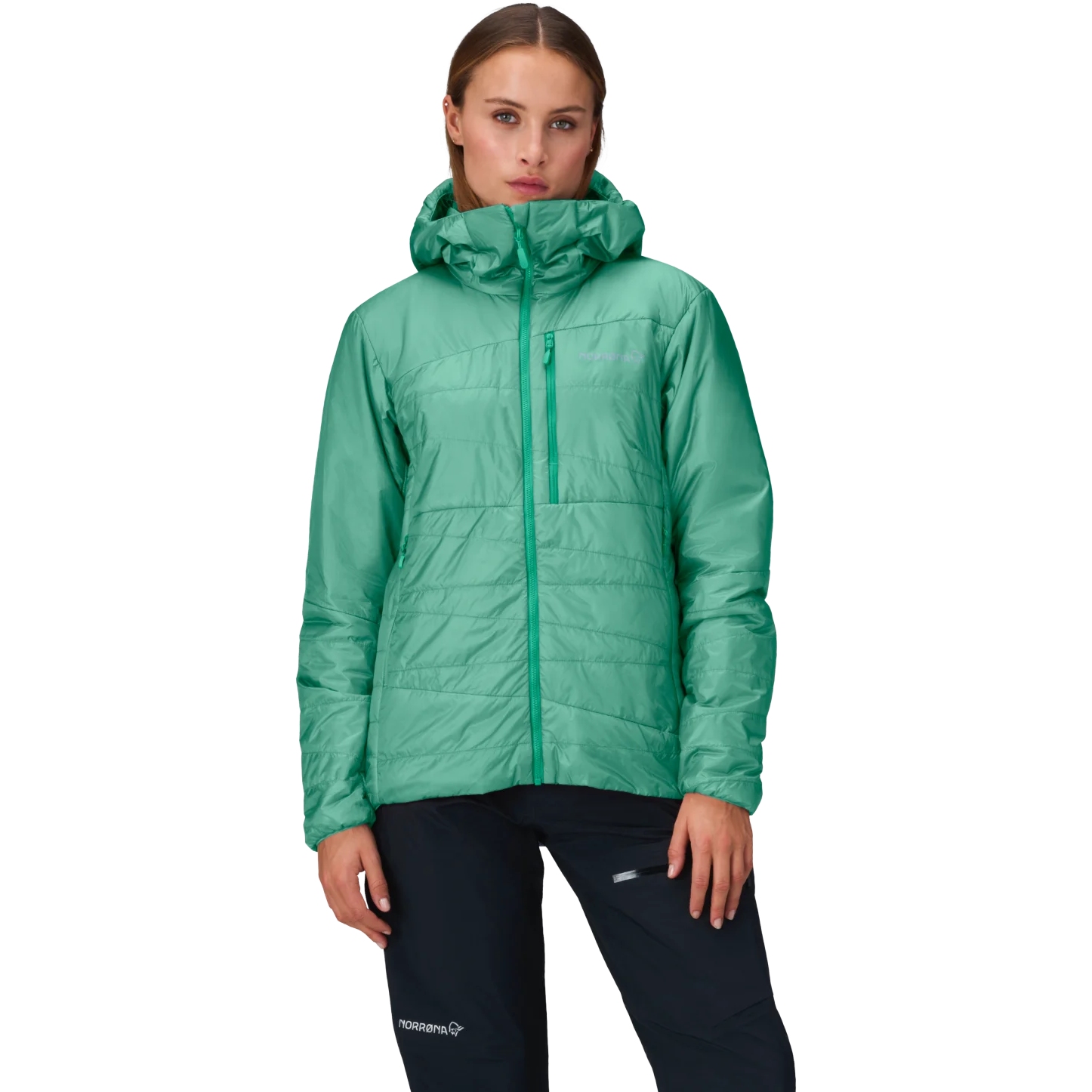 Picture of Norrona falketind thermo40 Hood Jacket Women - Malachite Green