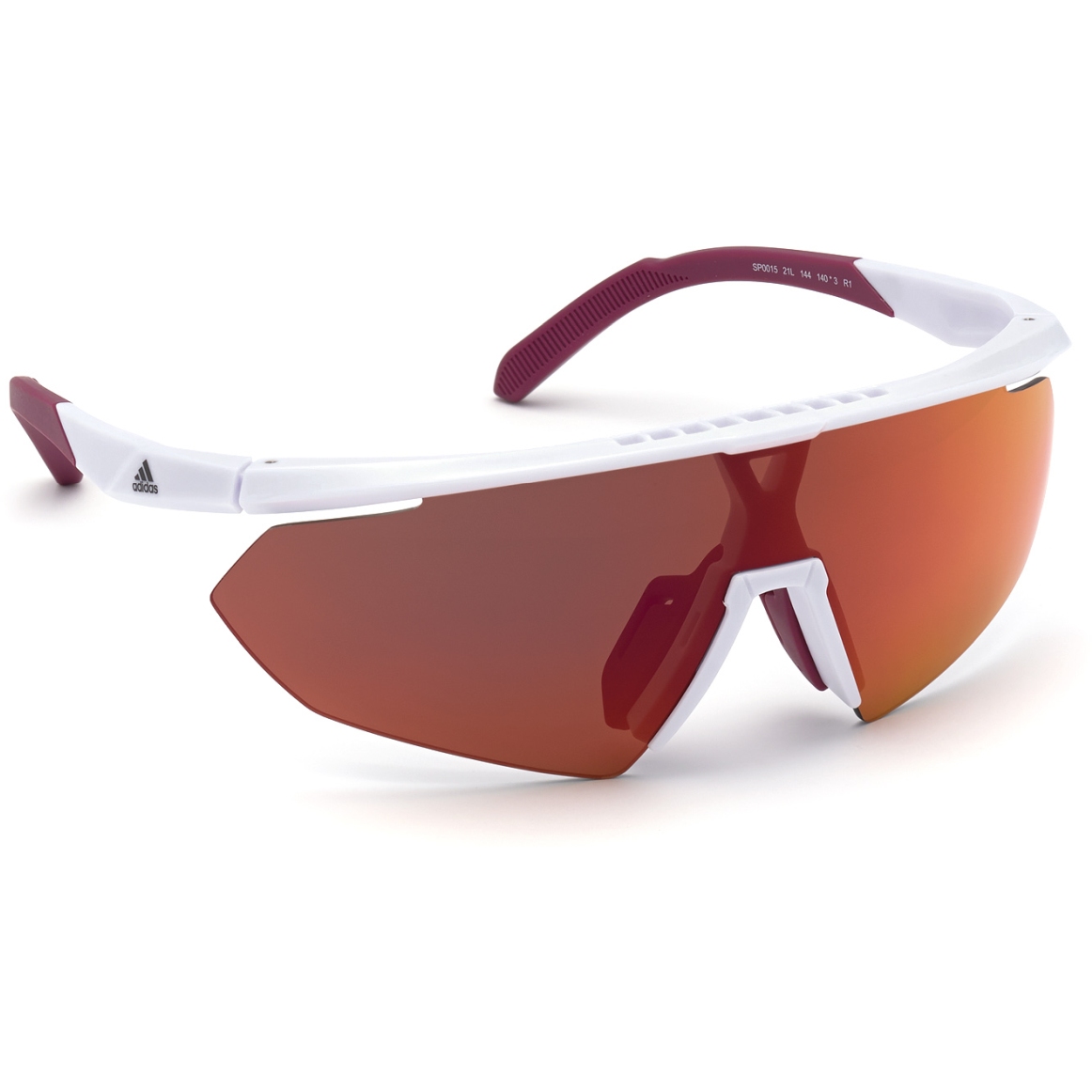 Picture of adidas Sp0015 Injected Sports Sunglasses - White / Contrast Mirror Red Pink + Orange