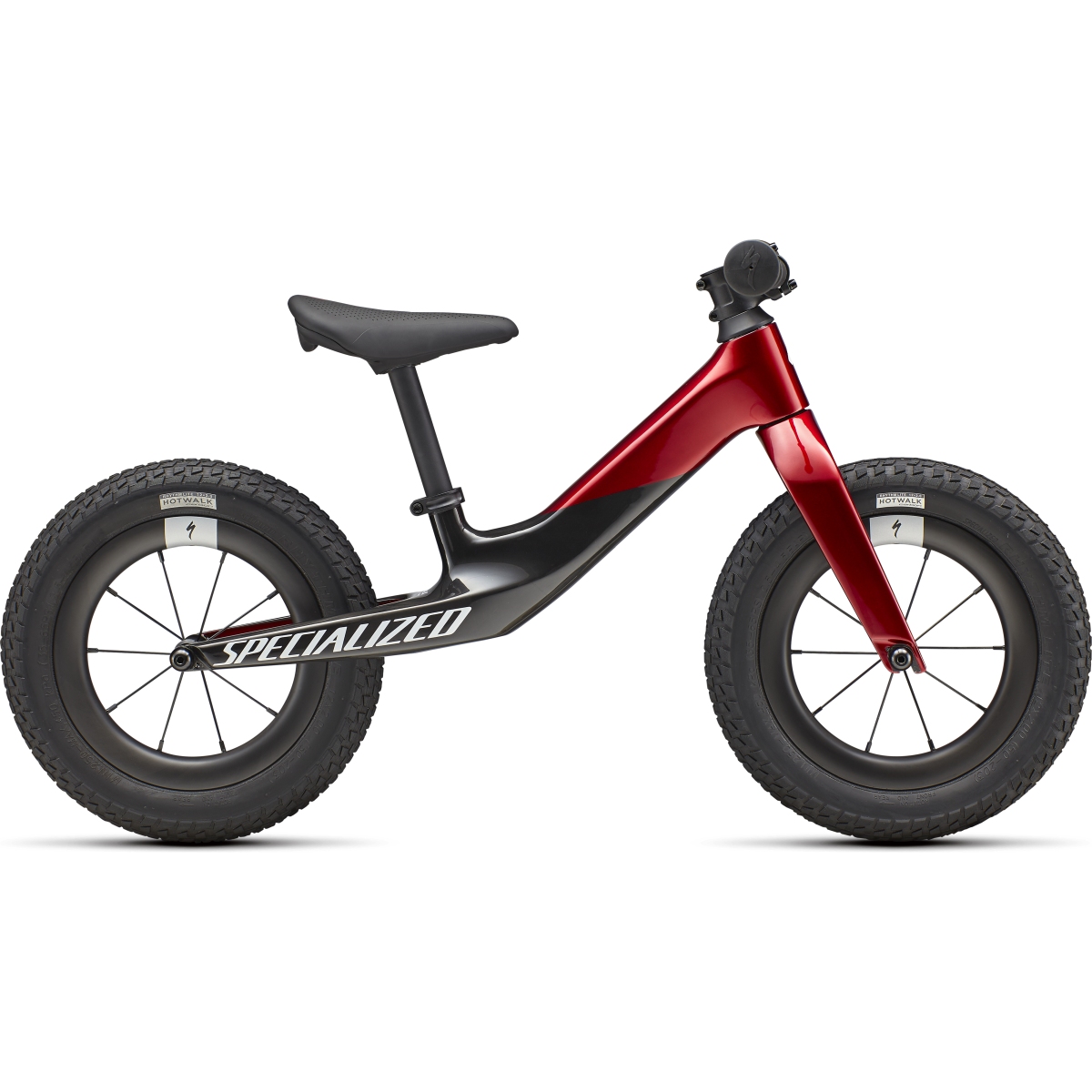 Productfoto van Specialized HOTWALK Carbon - 12&quot; Kinder Loopfiets - 2024 - red tint flake silver / carbon / gold pearl