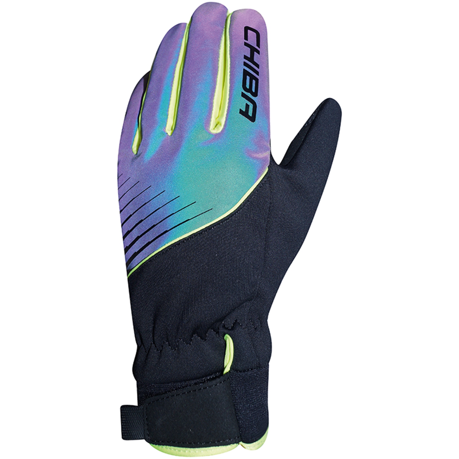 Picture of Chiba Kids Waterproof Cycling Gloves - rainbow reflective/black