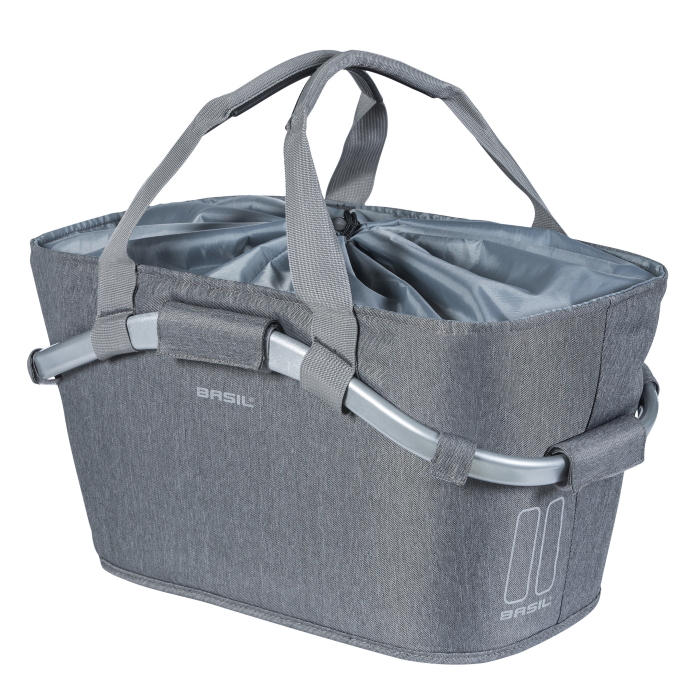 Productfoto van Basil 2Day Carry All Bag Fietsmand - Achter - grijs