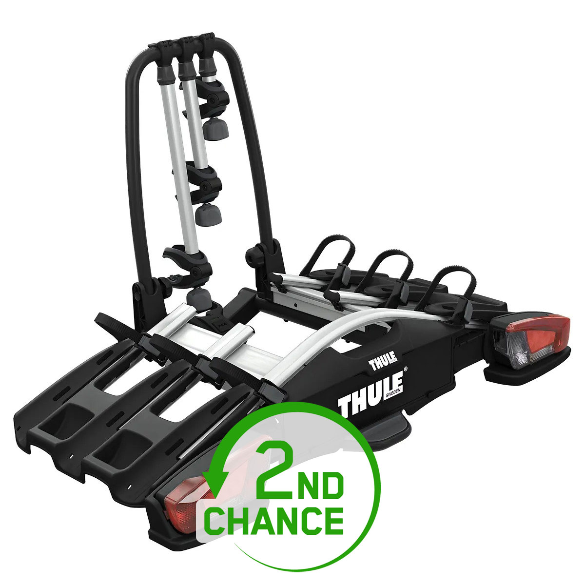 Photo produit de Thule VeloCompact F Porte Vélo sur Attelage pour 3 Vélos - noir/Aluminium - Second Choix