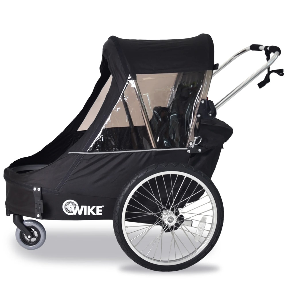 Picture of Wike Premium Double Children Bike Trailer - Includes Stroller and Jogging Kit - black