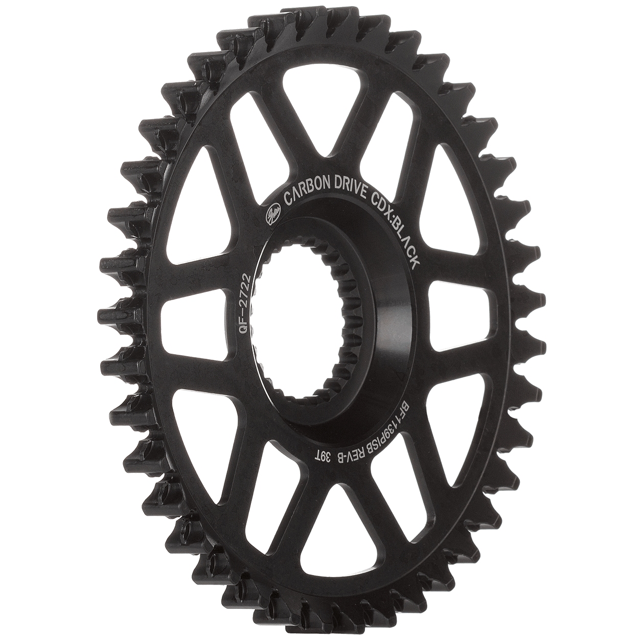 Bild von Gates Carbon Drive Riemenscheibe - CDX:BLACK Fin Line | Centertrack | Front | Pinion - ohne Guard