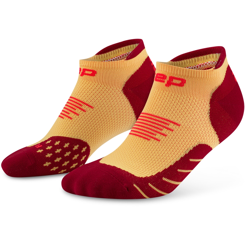 Picture of CEP Core Run No Show Compression Socks Men - marigold/burgundy