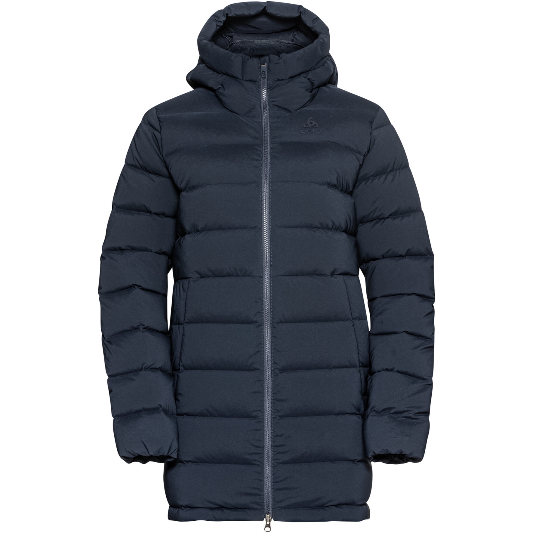 Picture of Odlo Women&#039;s Ascent N-Thermic Recycled Down Hooded Jacket - dark sapphire