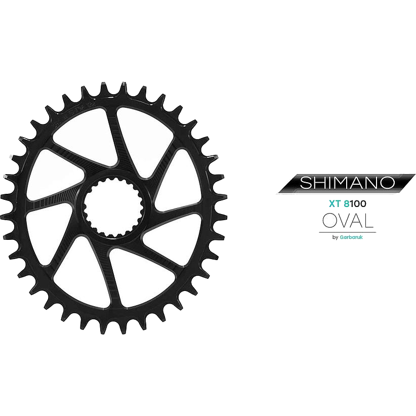 Picture of Garbaruk Melon MTB Chainring - Direct Mount / Oval / Narrow-Wide - for Shimano Deore XT M8100 / SLX M7100 - black
