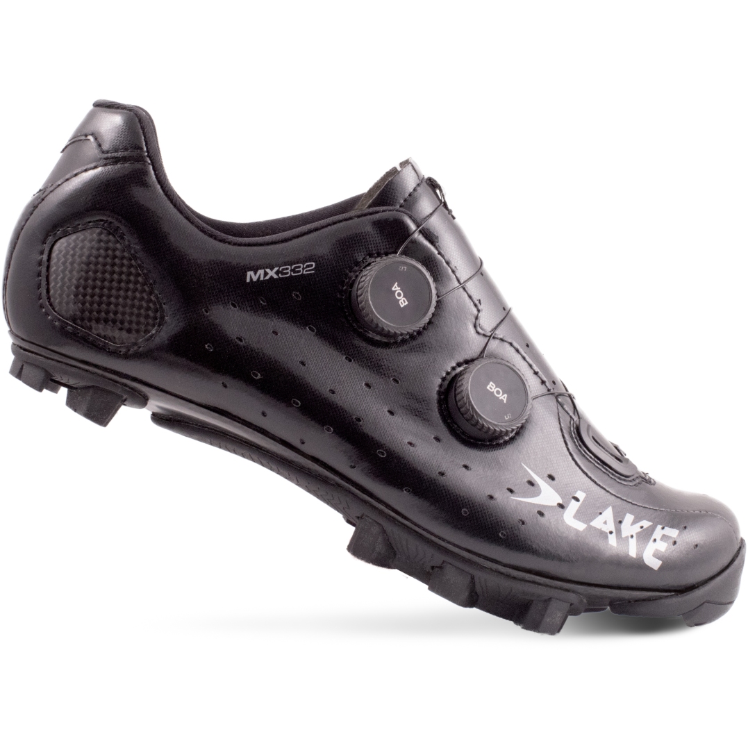 Image of Lake MX332-X Wide MTB Shoes - black/silver clarino
