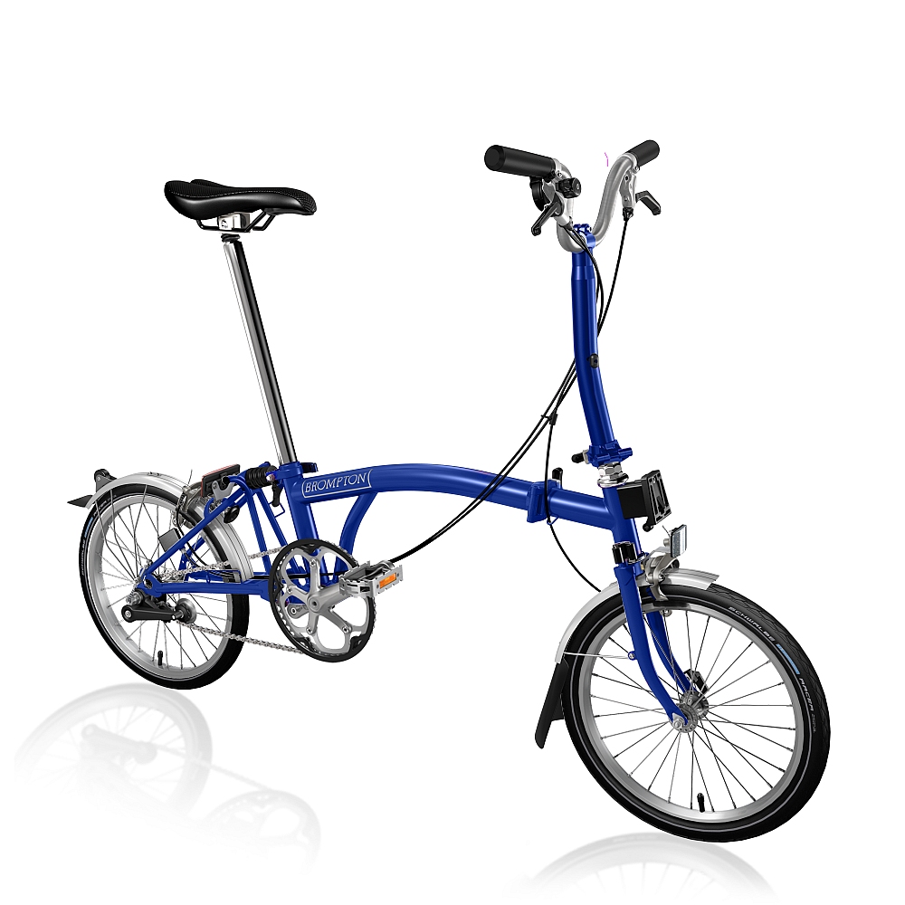 Productfoto van Brompton C Line Utility - 3-Speed - Mid Bar - Standard Seatpost - 16&quot; Folding Bike - 2022 - picadilly blue matt