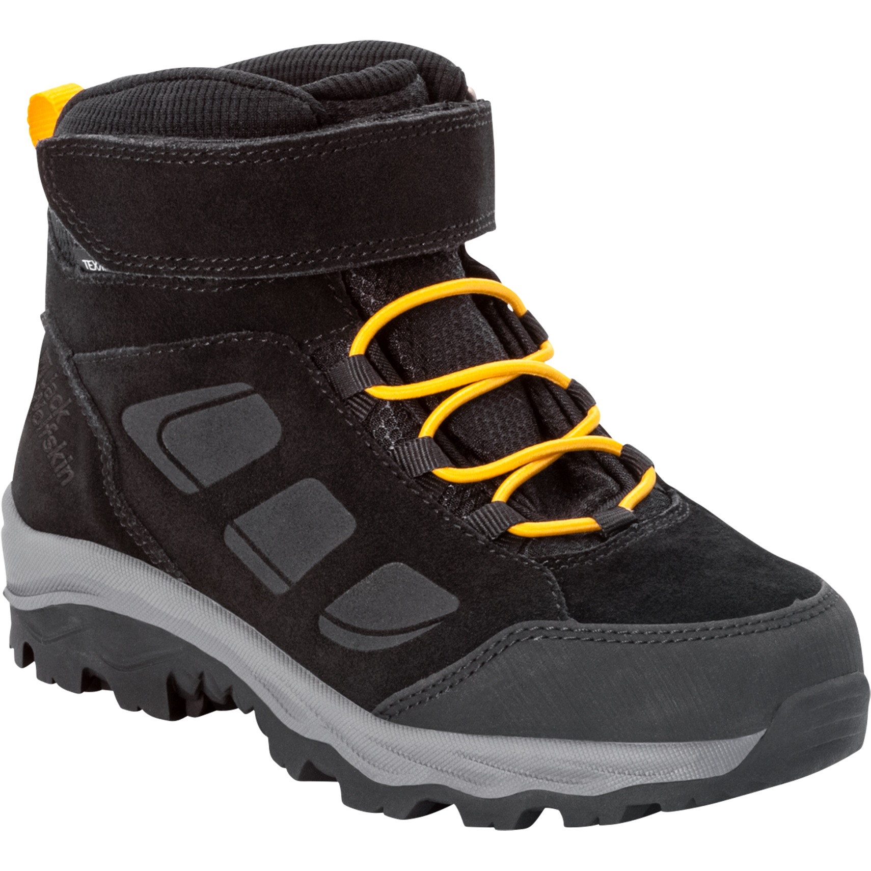 Picture of Jack Wolfskin Vojo LT Texapore Mid Hiking Boots Kids - black / burly yellow XT