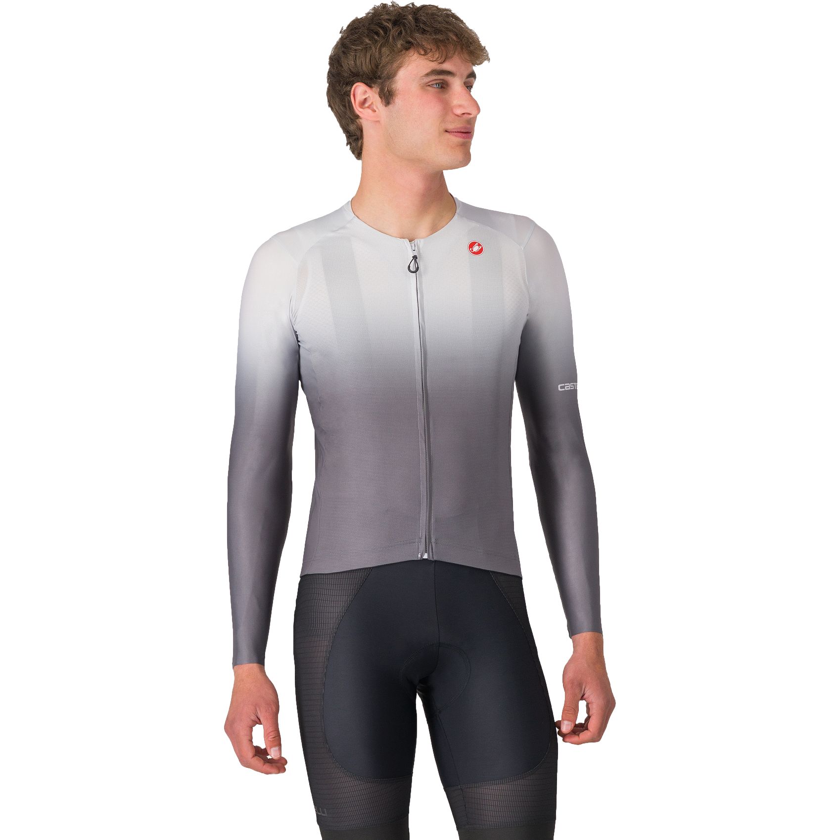 Productfoto van Castelli UPF Fietsshirt met Lange Mouwen Heren - silver grey 870