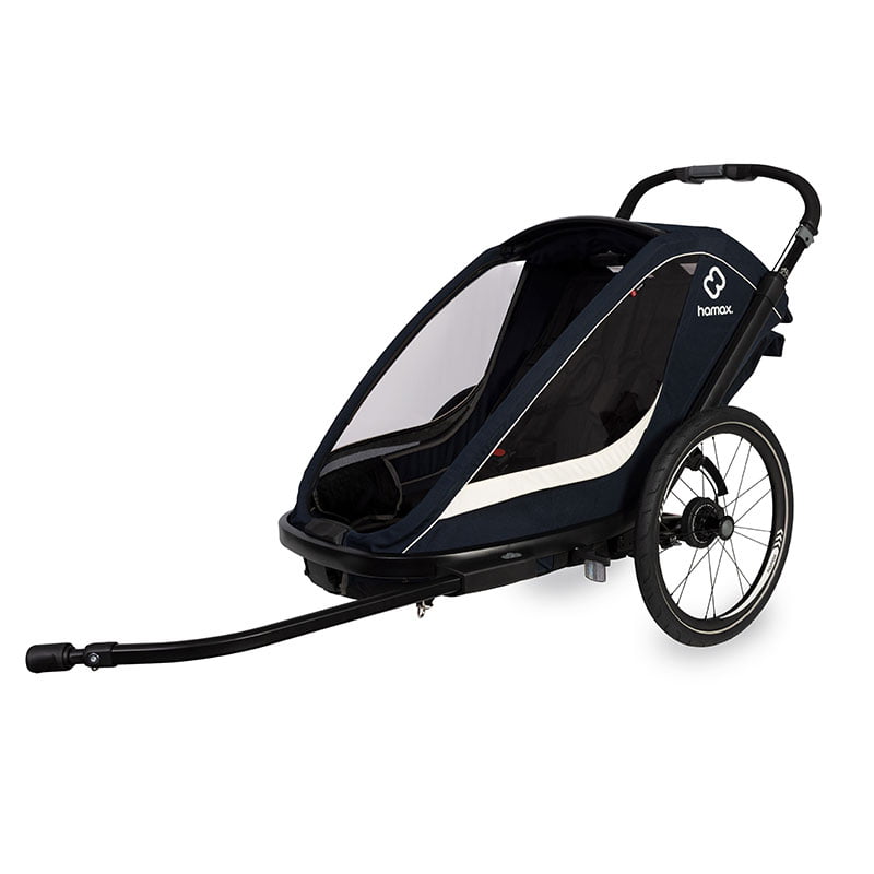 Picture of Hamax Breeze Bike Trailer for 2 Kids - Incl. Drawbar and Stroller Wheel - Navy/Cream
