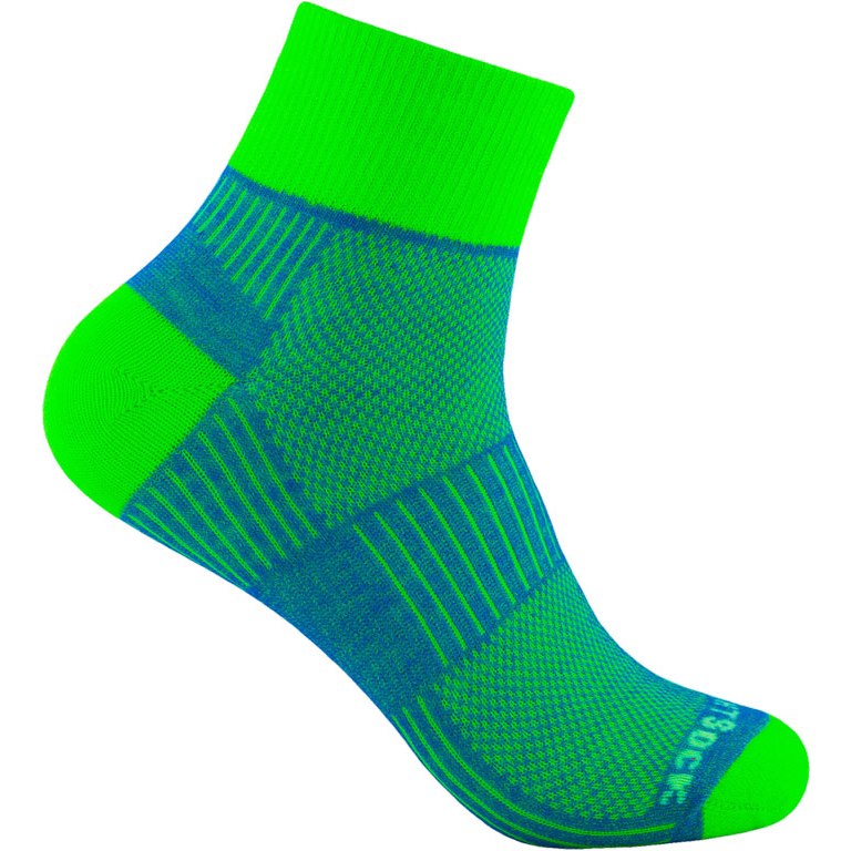 Picture of WRIGHTSOCK Coolmesh II Quarter Double Layer Socks - blue-green - 805-63