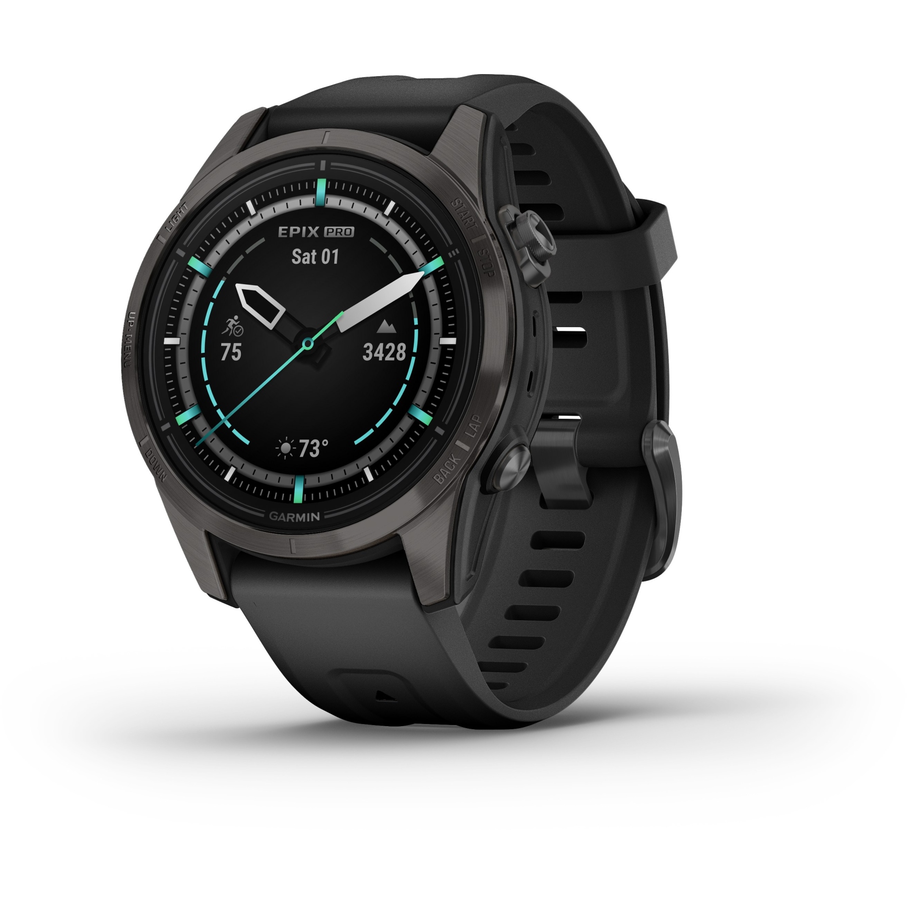 Produktbild von Garmin Epix Pro (Gen 2) Sapphire GPS Smartwatch - 42mm - Carbon/Grau