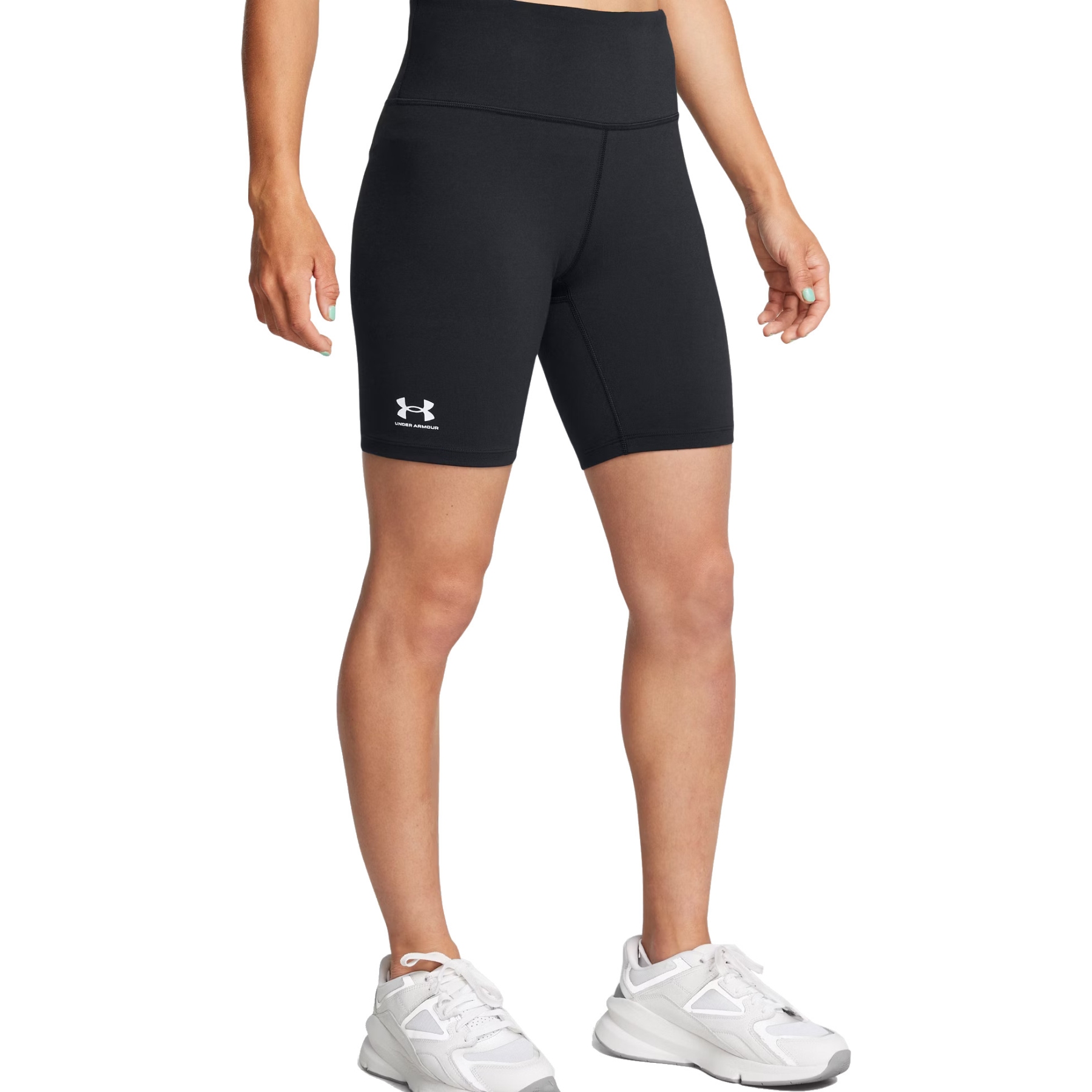 Produktbild von Under Armour UA Rival Shorts (18 cm) Damen - Schwarz/Weiß