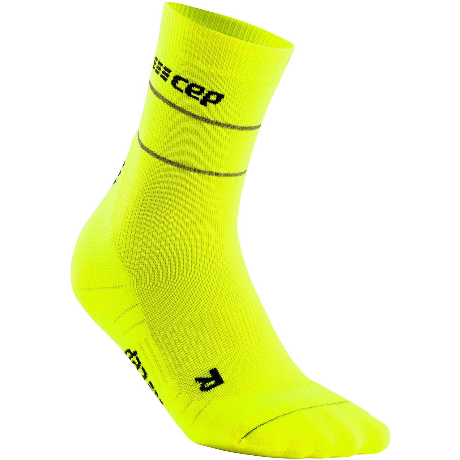 CEP Reflective Mid Cut Compression Socks Women - neon yellow