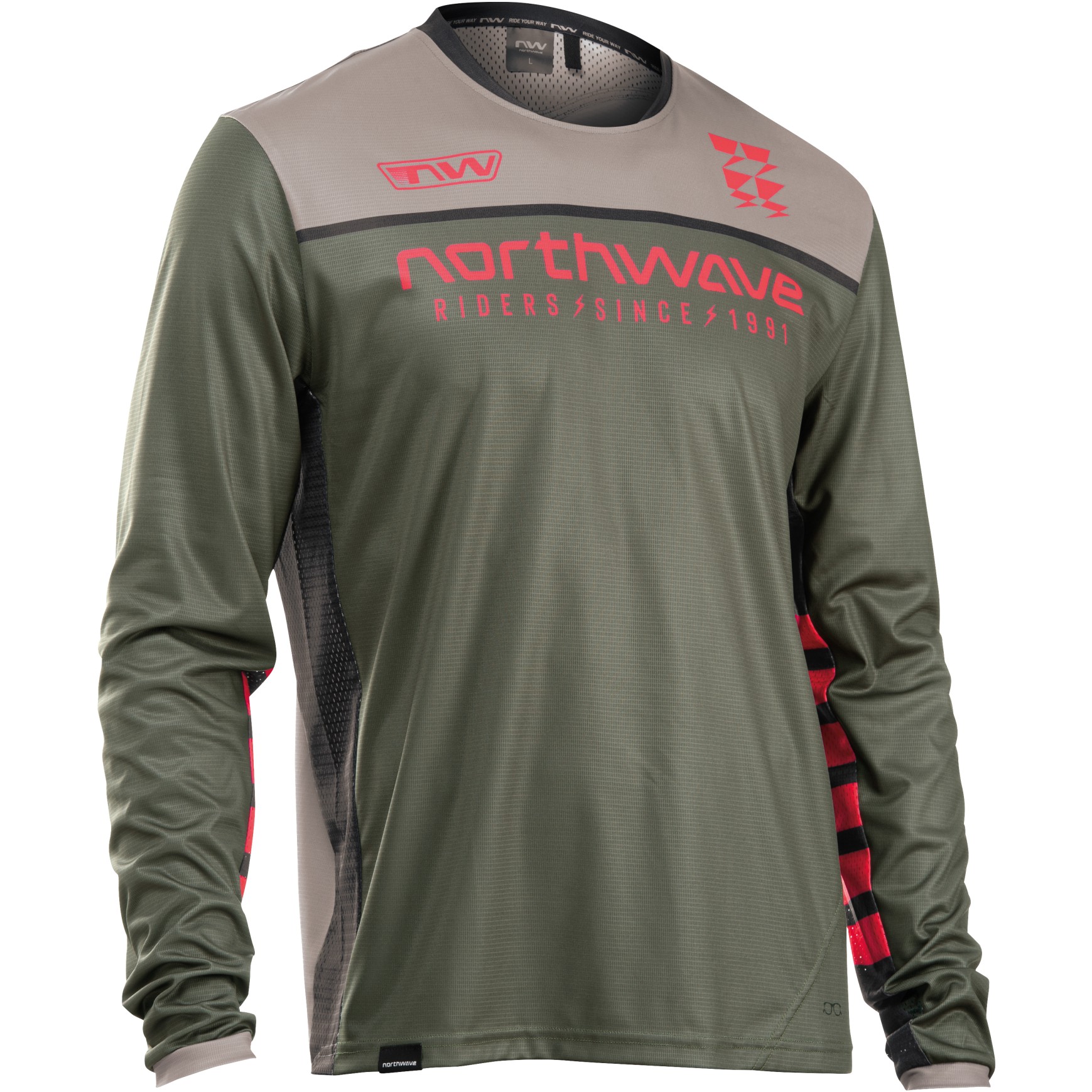 Picture of Northwave Edge 2 Long Sleeve Jersey Men - forest green/sand 90