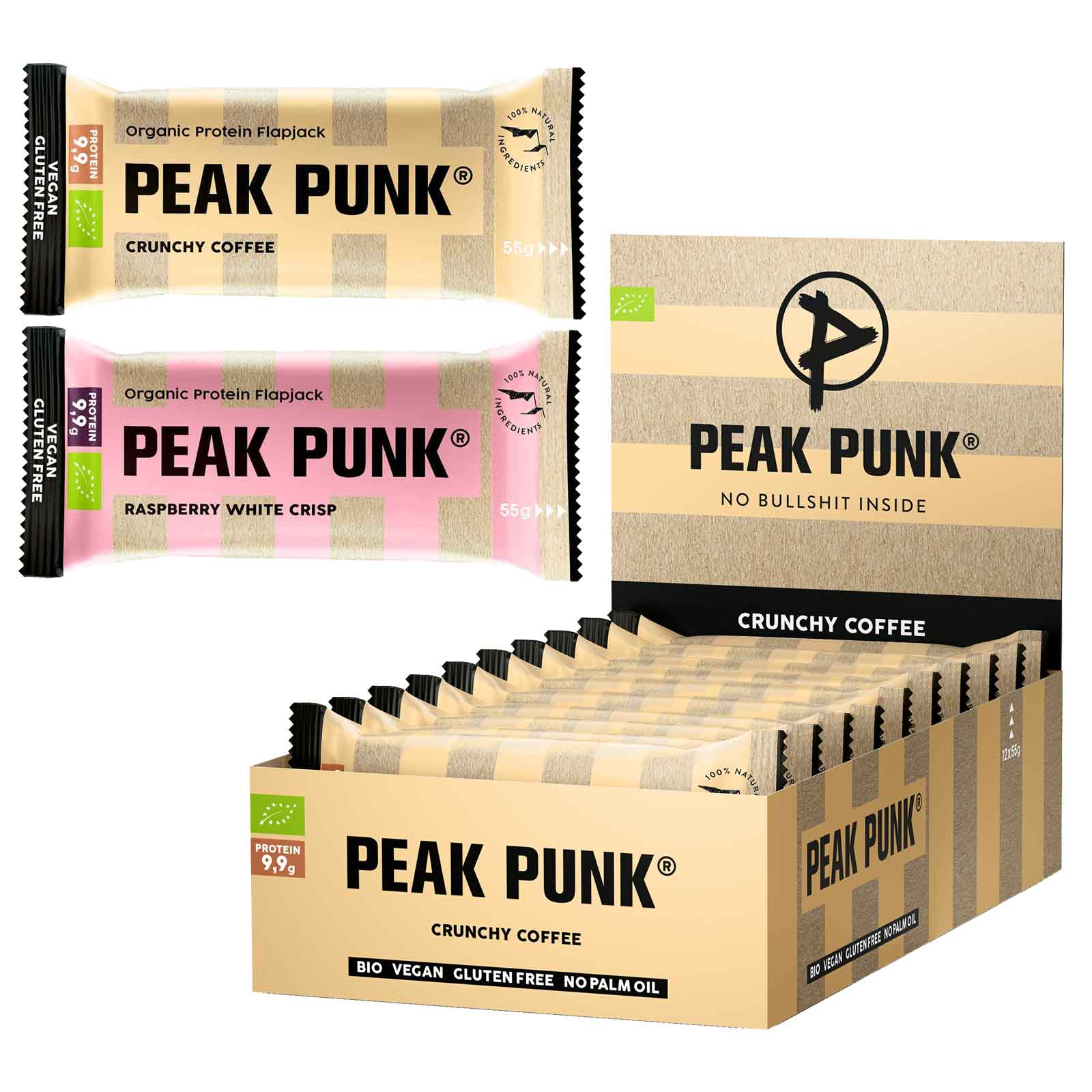 Produktbild von Peak Punk BIO Protein Flapjack - Eiweißriegel - 12x55g