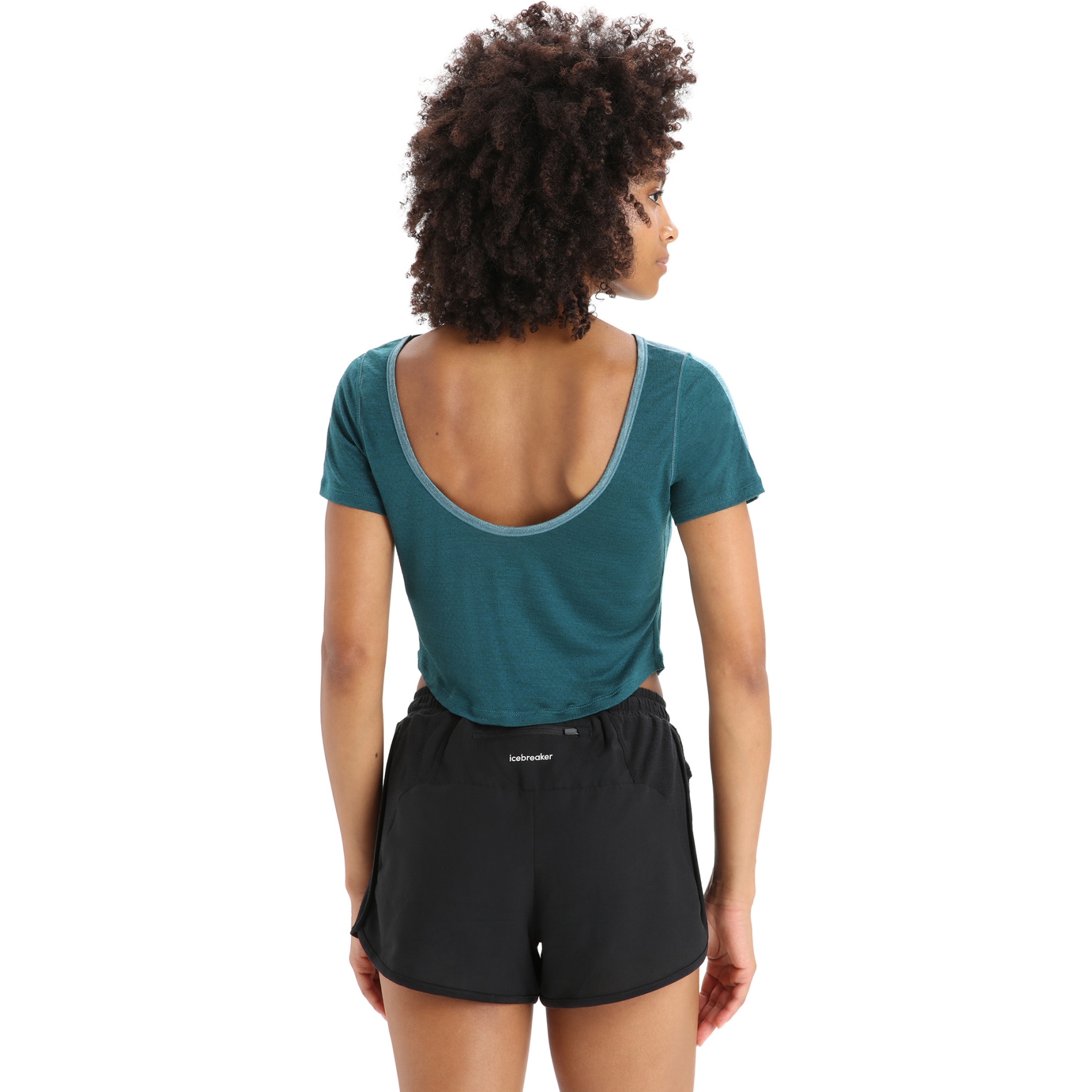 Icebreaker ZoneKnit™ Scoop Back Short Sleeve Tee Women - Green Glory  Hthr/Green Glory