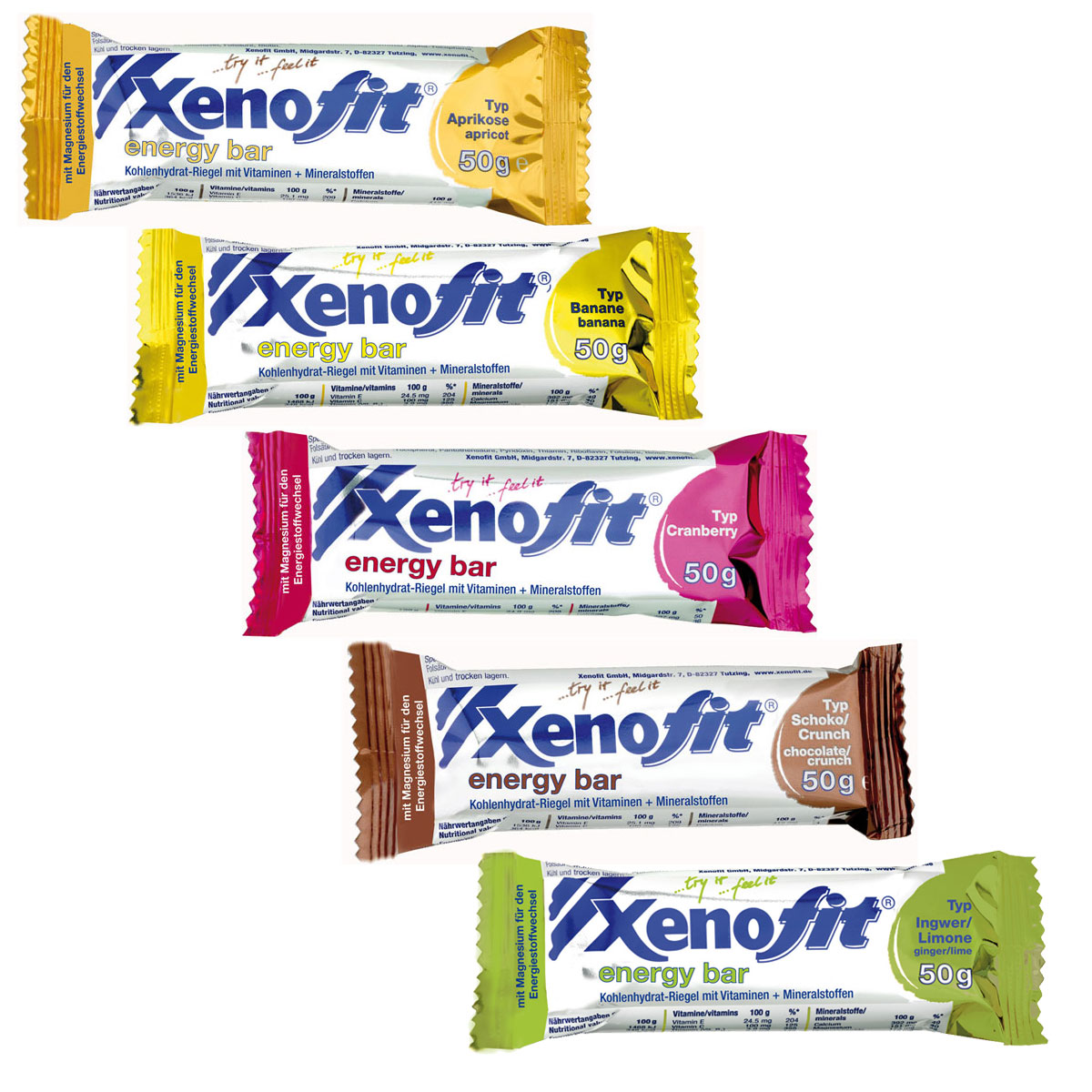 Produktbild von Xenofit Energy Bar - Kohlenhydrat-Riegel - 24x50g