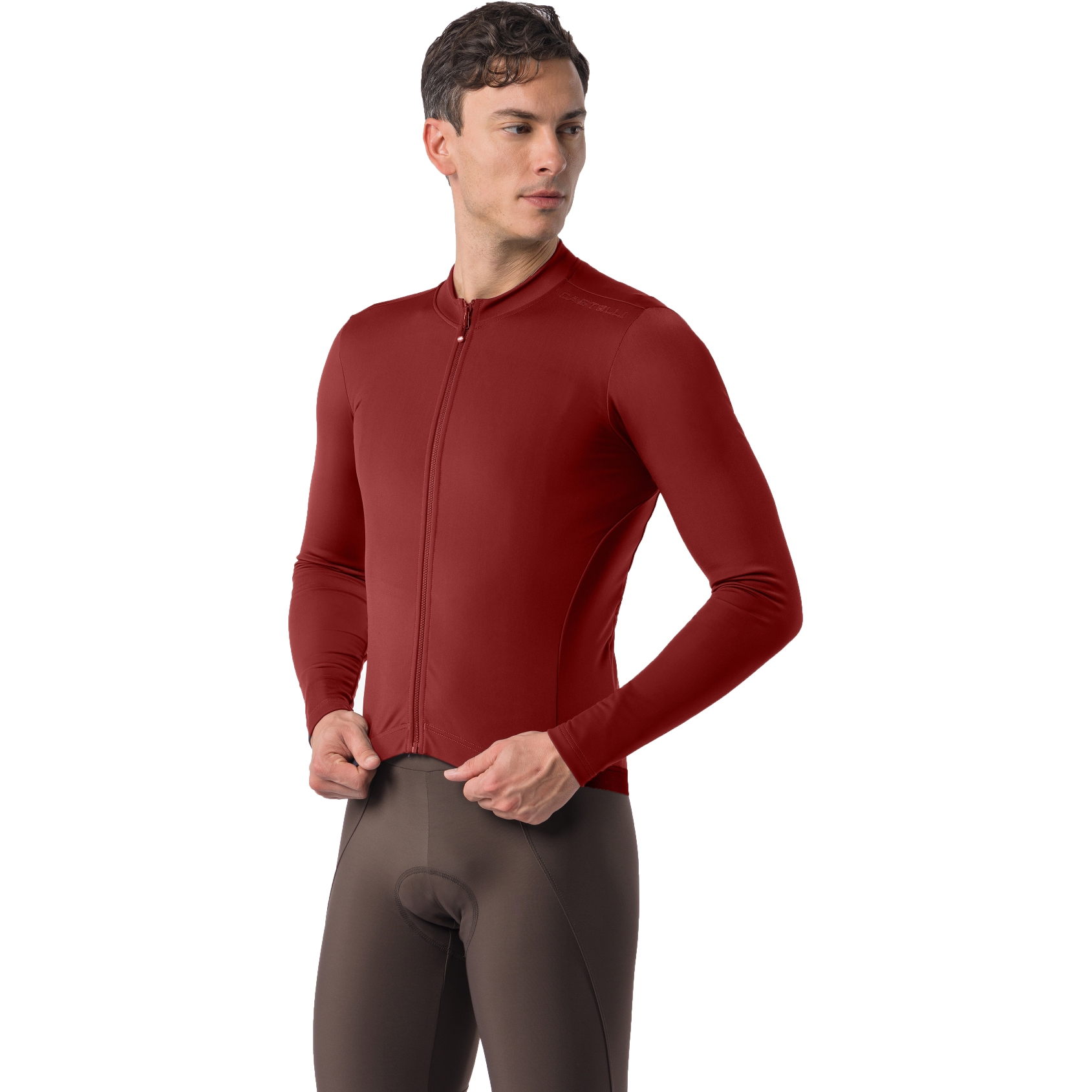 homme plisse マオカラーシャツ ワインレッド 2 Castelli Espresso Thermal 2 Jersey Men - garnet 506 | BIKE24