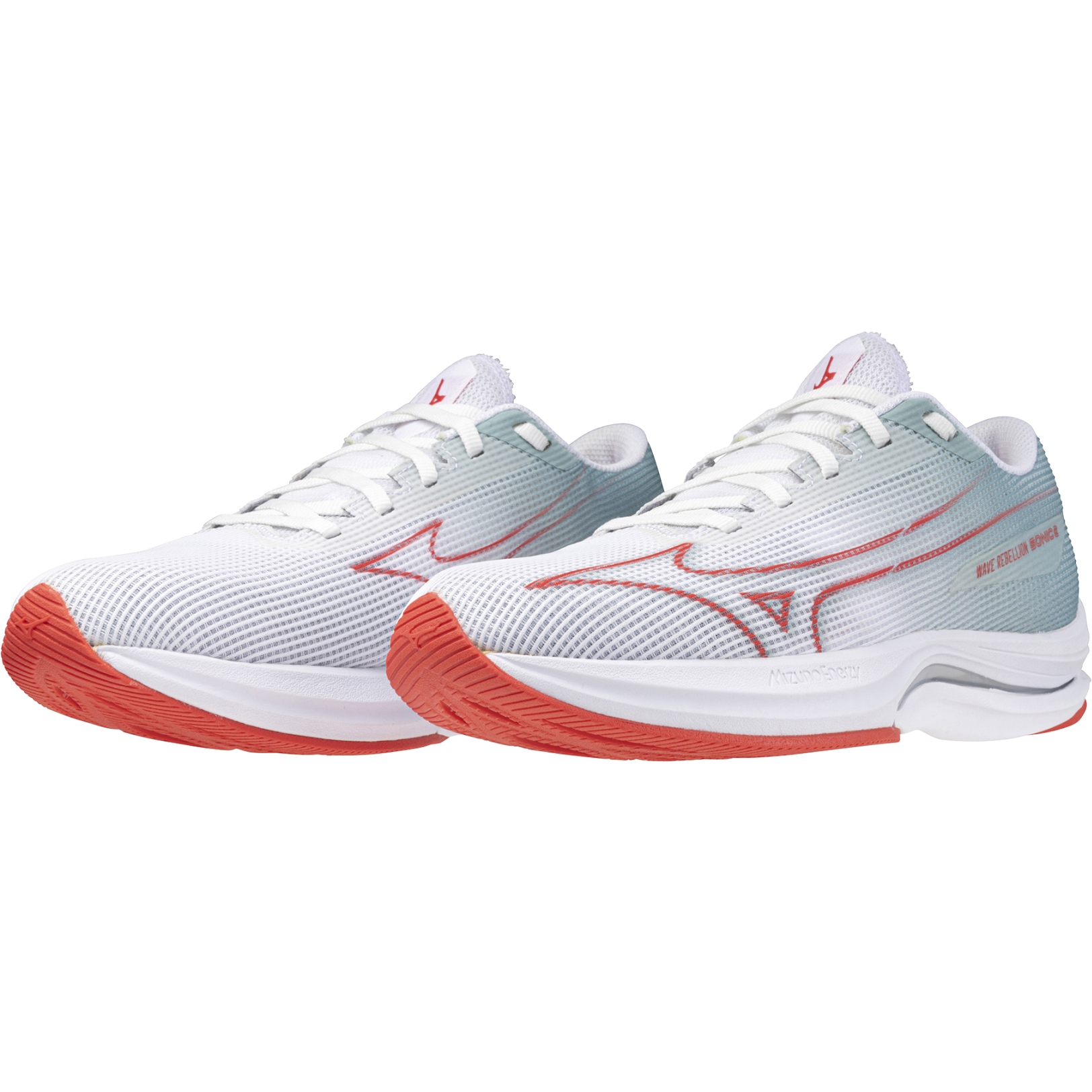 Picture of Mizuno Wave Rebellion Sonic 2 Running Shoes Women - White / Cayenne / Gray Mist