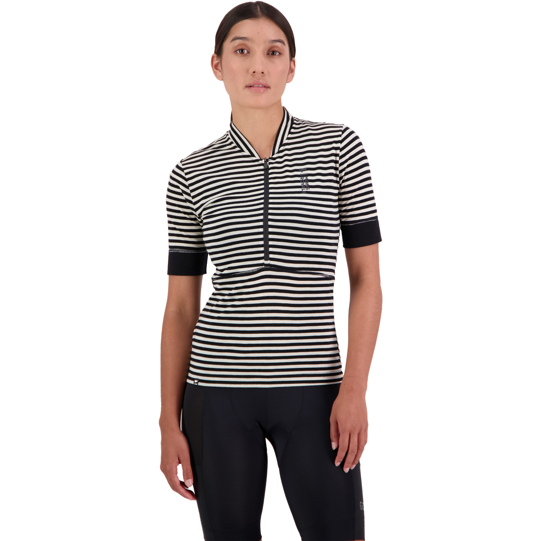 Produktbild von Mons Royale Cadence Merino Air-Con Half Zip T-Shirt Damen - mr stripe