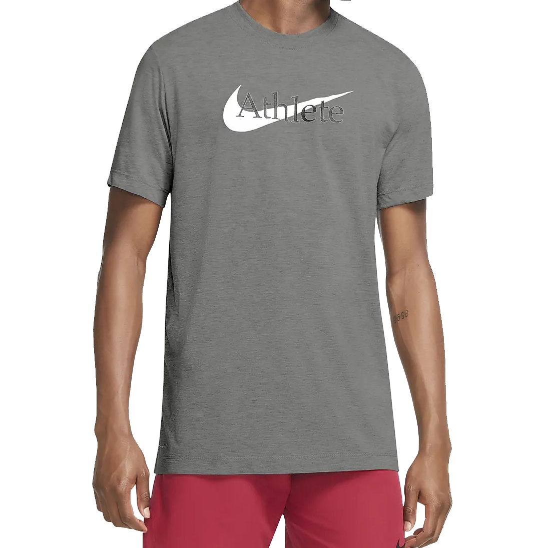 Produktbild von Nike Dri-FIT Trainings-T-Shirt mit Swoosh für Herren - dark grey heather CW6950-063