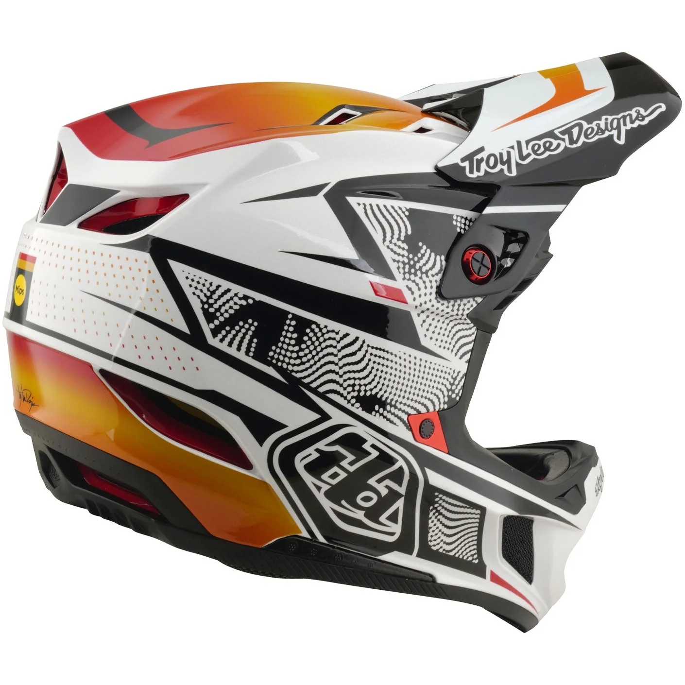 Troy Lee Designs D4 Composite MIPS Helmet - Lined Up White | BIKE24