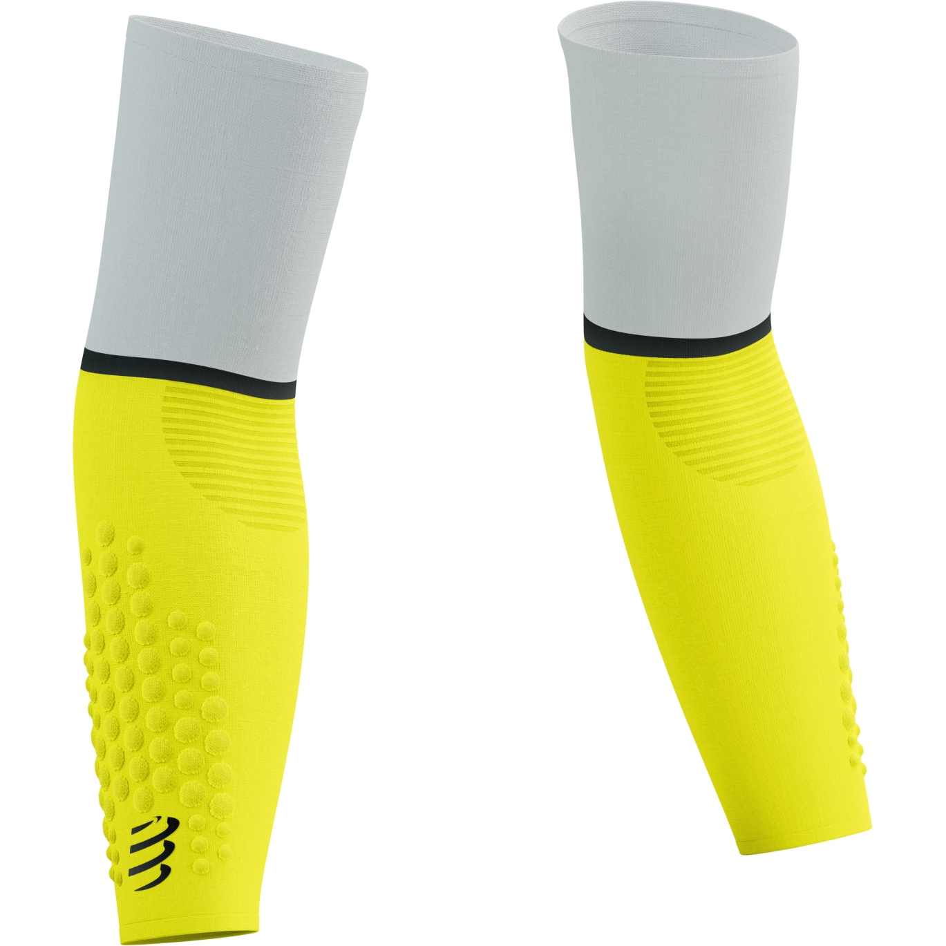 Productfoto van Compressport ArmForce Ultralight Compressie Armwarmers - white/safety yellow