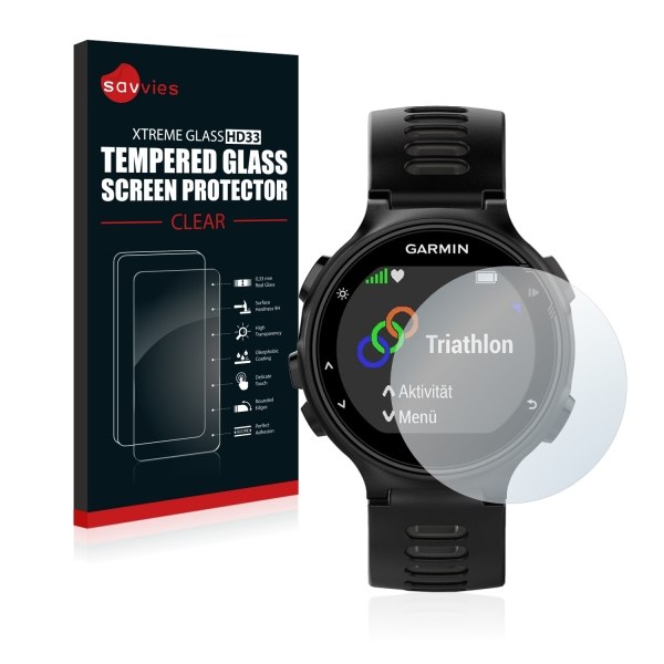 Productfoto van Bedifol Savvies® Xtreme Glass HD33 Clear Tempered Glass Screen Protector for Garmin Forerunner 735XT