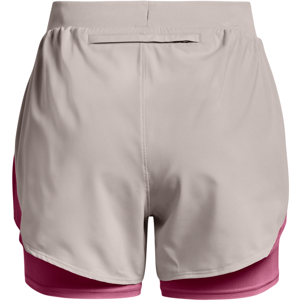 Under Armour UA Fly-By Elite 2-in-1-Shorts Damen - Ghost Gray/Pace  Pink/Reflective