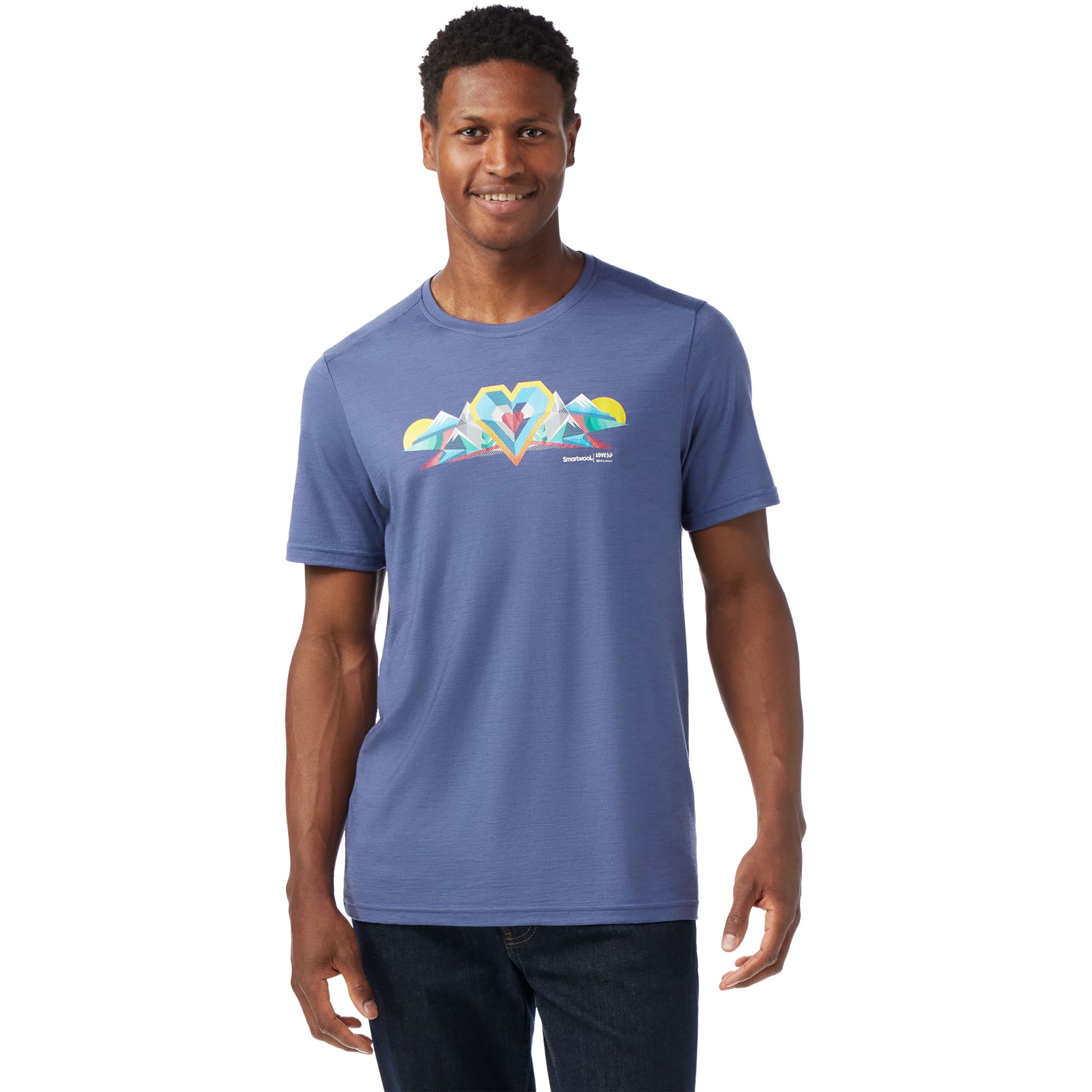 Produktbild von SmartWool Geo Peaks Active Graphic T-Shirt Herren - P43 nightfall blue