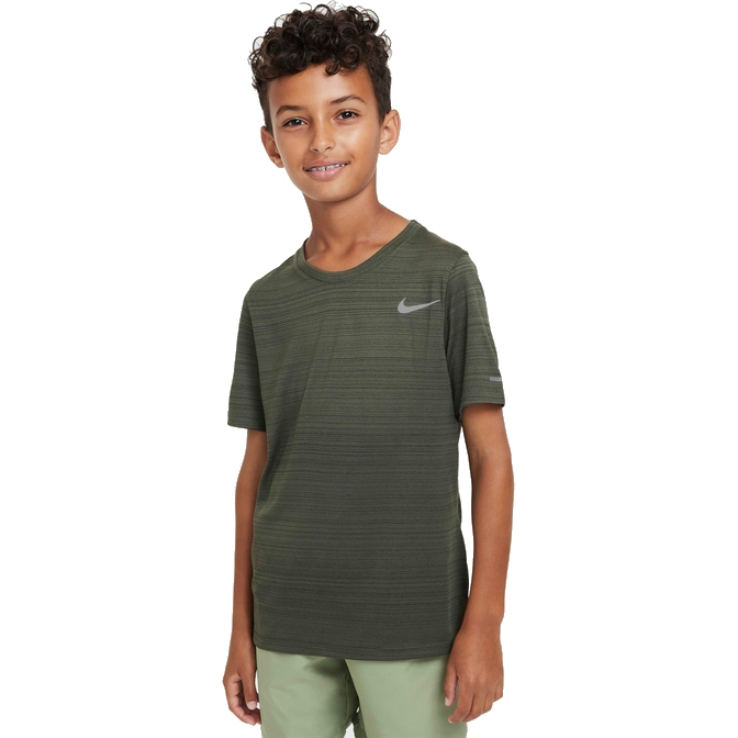 Produktbild von Nike Dri-Fit Miler Laufoberteil Kinder - cargo khaki/white DD3055-325